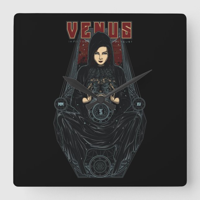 Venus Square Wall Clock (Front)