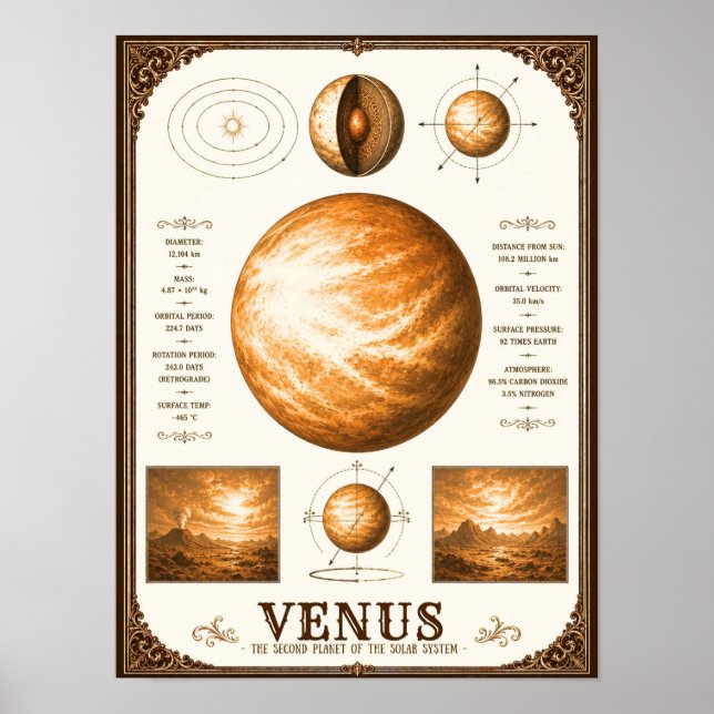 Venus Victorian Astronomy Chart (Front)