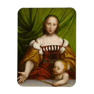 Venus with Cupid, 1526-28 (oil on limewood) Magnet