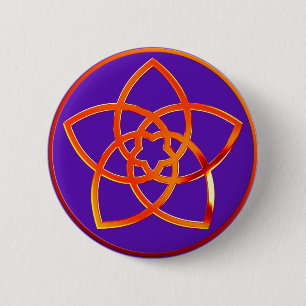 Venusblume / Venus Flower RED violet 6 Cm Round Badge