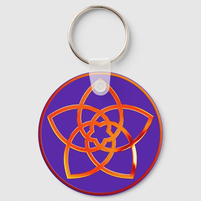 Venusblume / Venus Flower RED | violet Key Ring (Front)