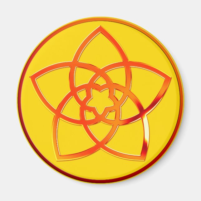 Venusblume / Venus Flower RED | yellow Magnet (Front)
