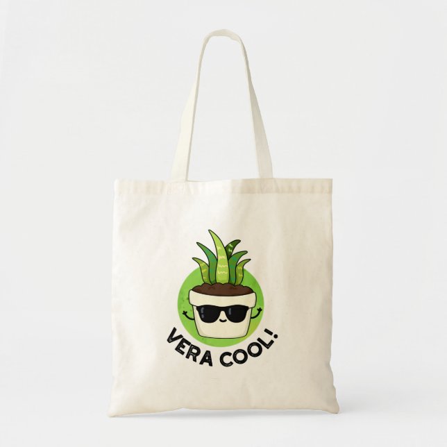 Vera Cool Cute Aloe Vera Pun Tote Bag (Front)