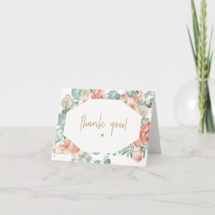 VERA Eucalyptus Greenery & Terracotta Floral  Thank You Card