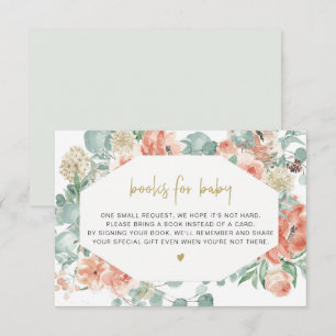 VERA Eucalyptus & Terracotta Floral Books for Baby Invitation