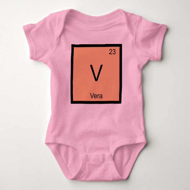 Vera Name Chemistry Element Periodic Table Baby Bodysuit (Front)