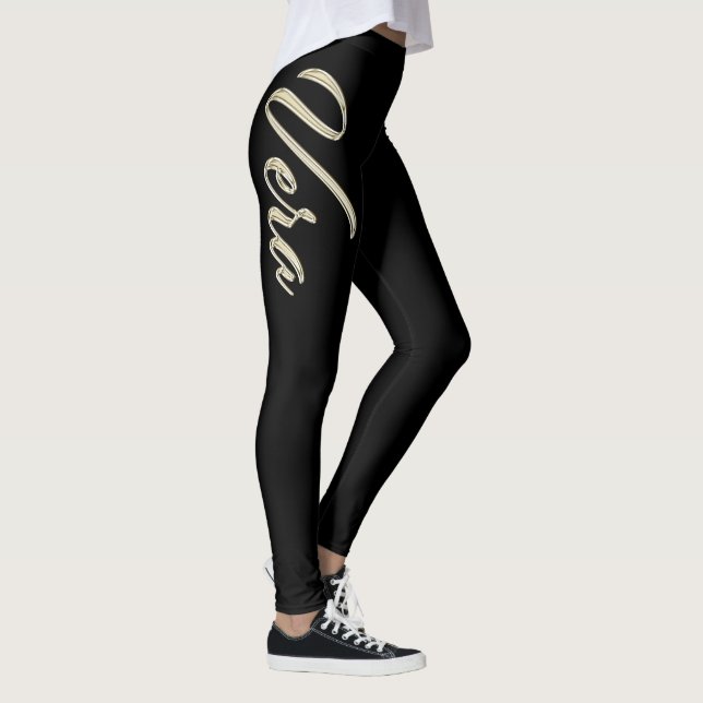Vera white gold handwriting hose leggings (Right)