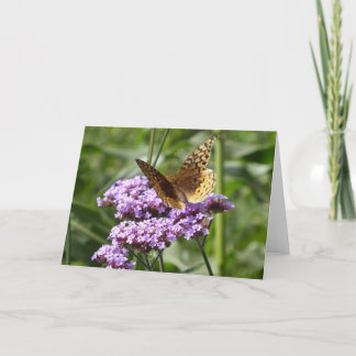 Verbena and butterfly notecard