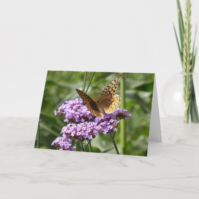 Verbena and butterfly notecard (Front)