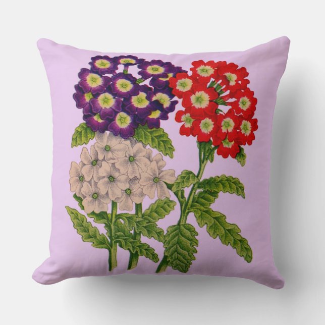 verbena flowers print cushion (Front)