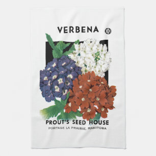 Verbena Seed Packet Label Tea Towel