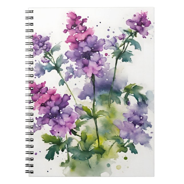 Verbena - Watercolor flowers Notebook (Front)