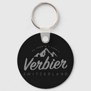 Verbier mountain vacation skiing switzerland key ring