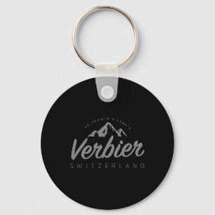 Verbier Mountain Vacation Skiing Switzerland Key Ring