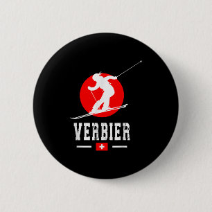 Verbier Ski Resort Alps Swiss Mountains Switzerlan 6 Cm Round Badge