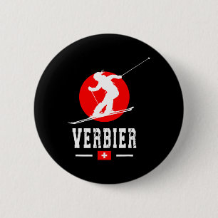 Verbier Ski Resort Alps Swiss Mountains Switzerlan 6 Cm Round Badge