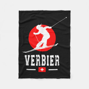 Verbier Ski Resort Alps Swiss Mountains Switzerlan Fleece Blanket