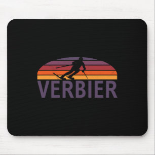 Verbier Swiss Switzerland Ski Resort Snowboarding  Mouse Pad