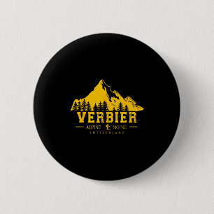 Verbier Switzerland Ski Resort Alpine Skiing Swiss 6 Cm Round Badge