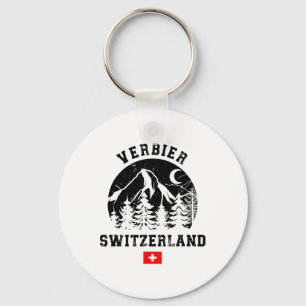 Verbier Switzerland Ski Resort Alps Alpine Skiing Key Ring