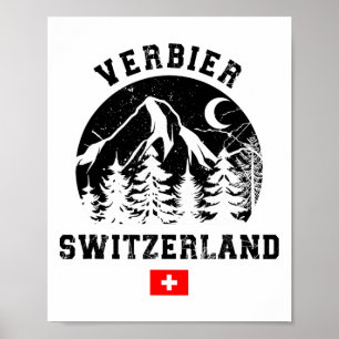 Verbier Switzerland Ski Resort Alps Alpine Skiing Poster