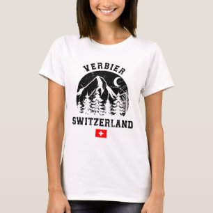Verbier Switzerland Ski Resort Alps Alpine Skiing T-Shirt