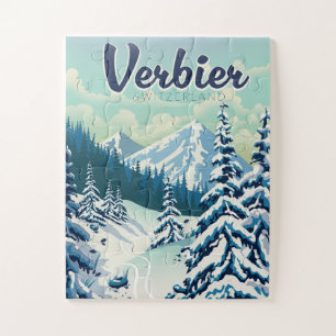 Verbier Switzerland Travel poster Jigsaw Puzzle