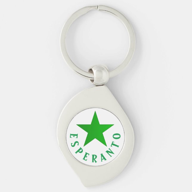 Verda Stelo (Esperanto Star) Key Ring (Front)