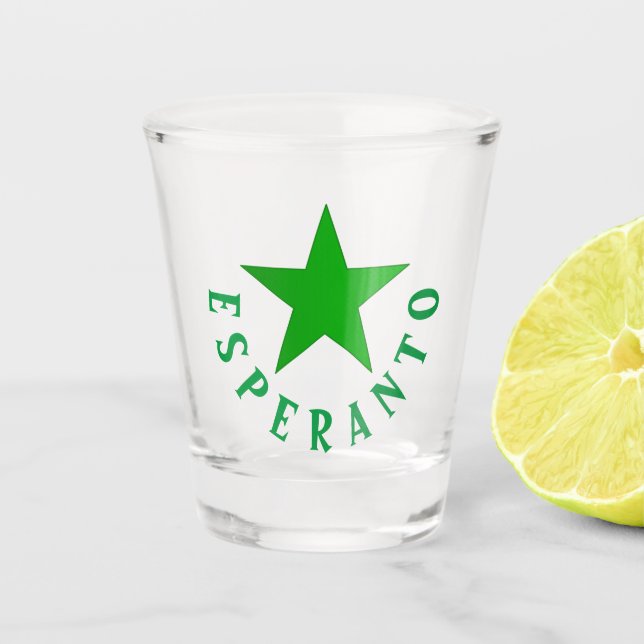 Verda Stelo (Esperanto Star) Shot Glass (Front)