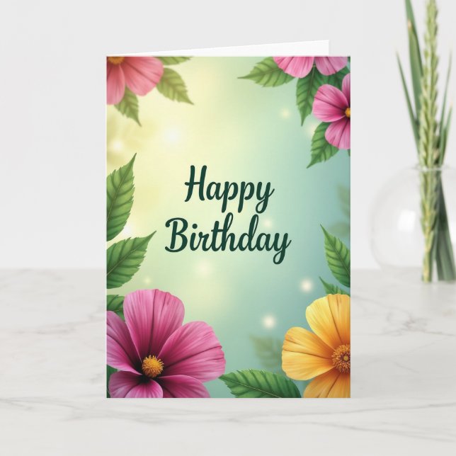 Verdant Birthday Foliage Card (Front)
