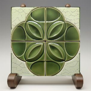 Verdant Droplet Faux 3D Ceramic Tile