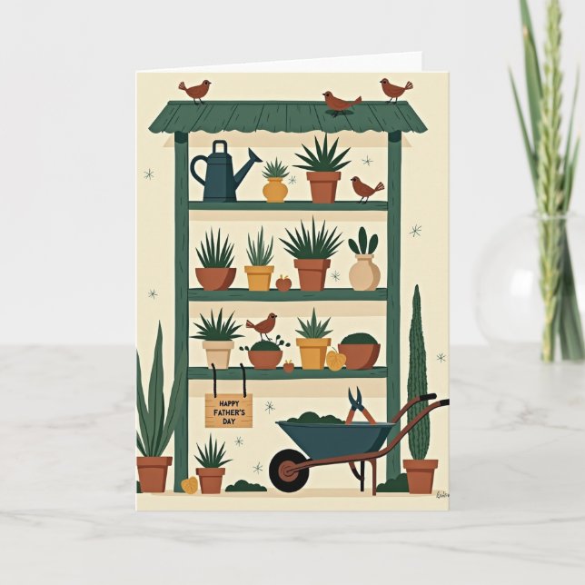 Verdant Fathers Day Garden Scene Card (Front)