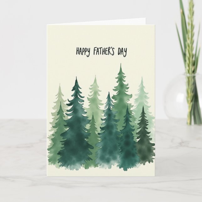 Verdant Fathers Day Trees Card (Front)