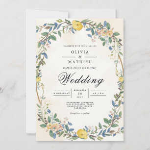 Verdant Floral Arch Romantic Wedding Invitation