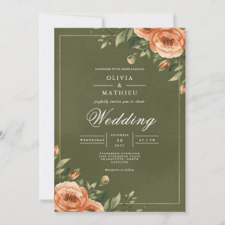 Verdant Floral Bloom Wedding Invitation