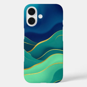Verdant Flow: An Abstract Landscape iPhone 16 Case