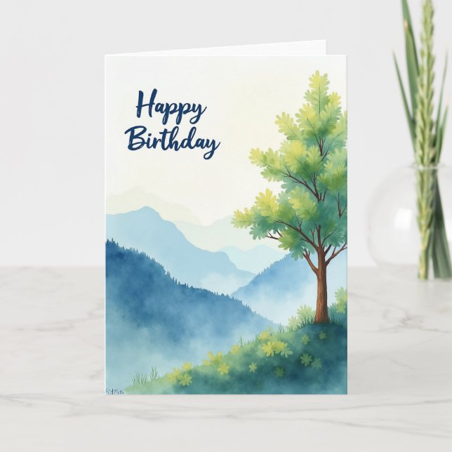 Verdant Forest Birthday Card (Front)