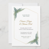 Verdant Gilt Hexagonal Frame Wedding Invitation