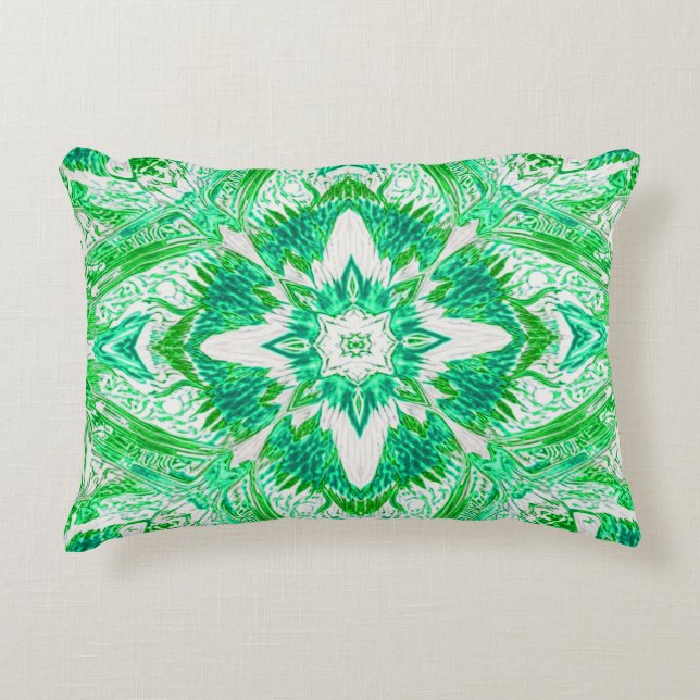 Verdant Harmony Geometry pattern Decorative Cushion (Front)