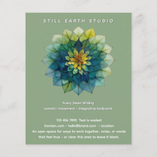 Verdant Harmony Leaf Mandala Flyer