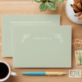 Verdant Heirloom sage green  Envelope