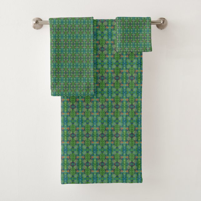 Verdant Kaleidoscope Harmony Towel Set (Insitu)