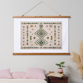 Verdant Linen Geometric Tapestry