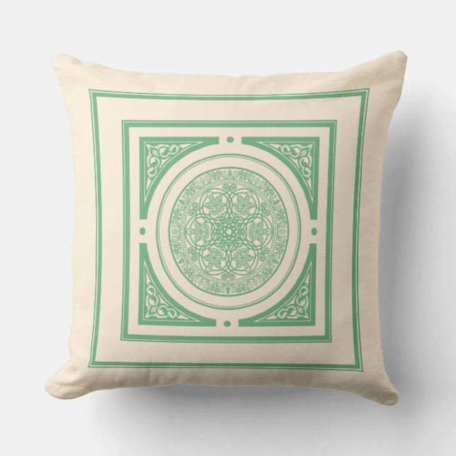 Verdant Oasis Floral Throw Pillow (Front)