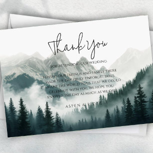 Verdant Peaks Misty Forest Watercolor Thank You  Enclosure Card