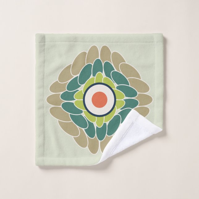Verdant Rosette graphic green Wash Cloth (Wash Cloth)