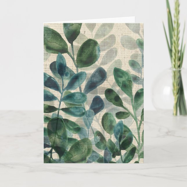 Verdant Sophistication - Tropical Leaves Card (Front)