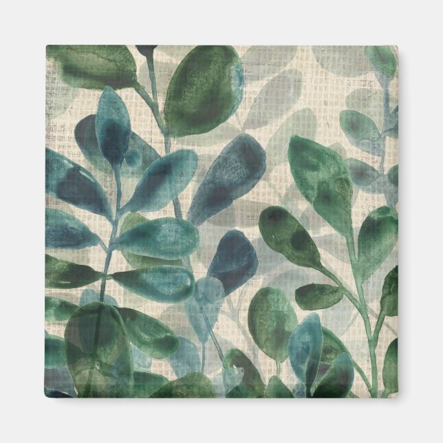Verdant Sophistication - Tropical Leaves Magnet (Front)