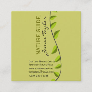 Verde Greenery Shoot Green Leaf Botanical Plants Square Business Card