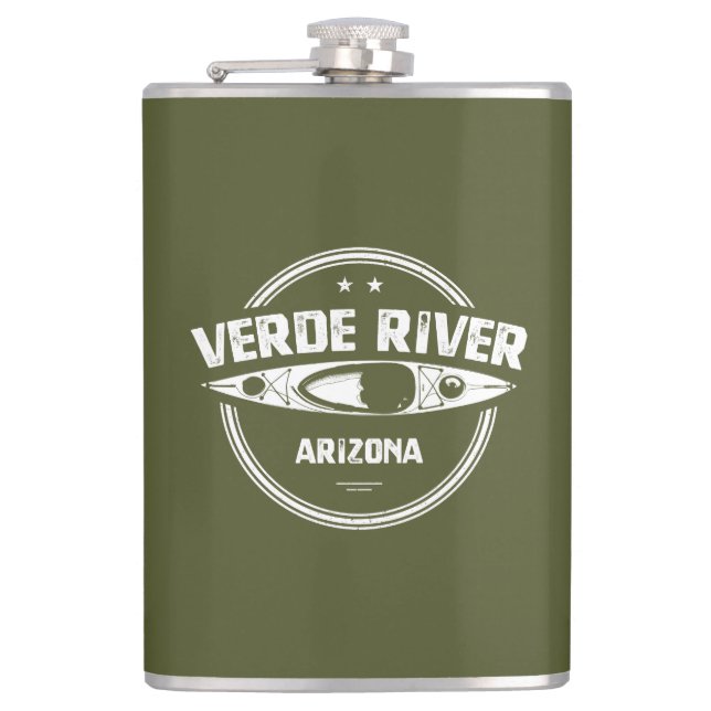 Verde River Arizona Kayaking Hip Flask (Front)